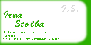irma stolba business card